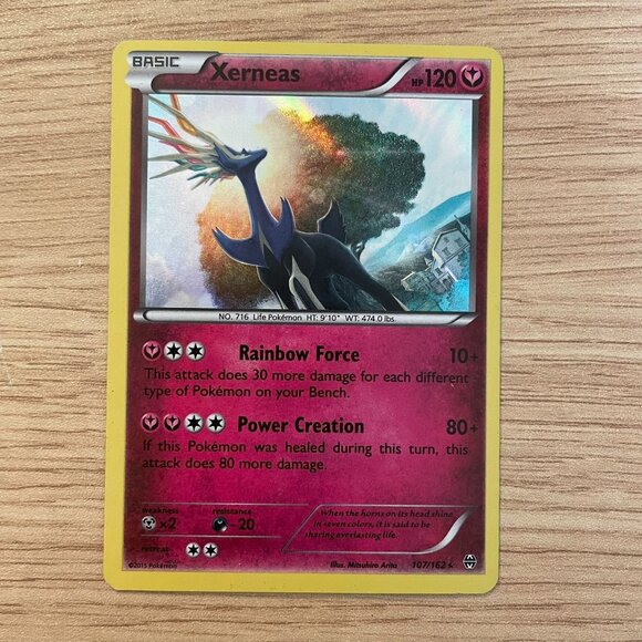 Pokemon  2015 Xerneas  XY BREAKthrough Holo Card 107/162 Basic HP120 - Picture 3 of 8